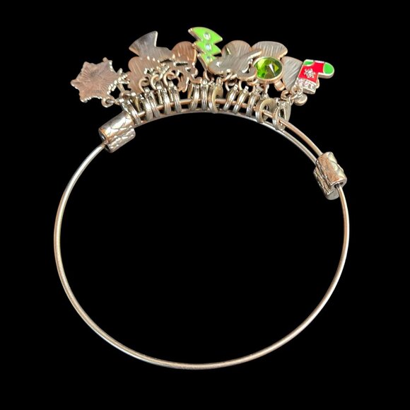 Christmas Themed Charm Bracelet With Festive Enamel Charms & Rhinestones - Picture 6 of 10